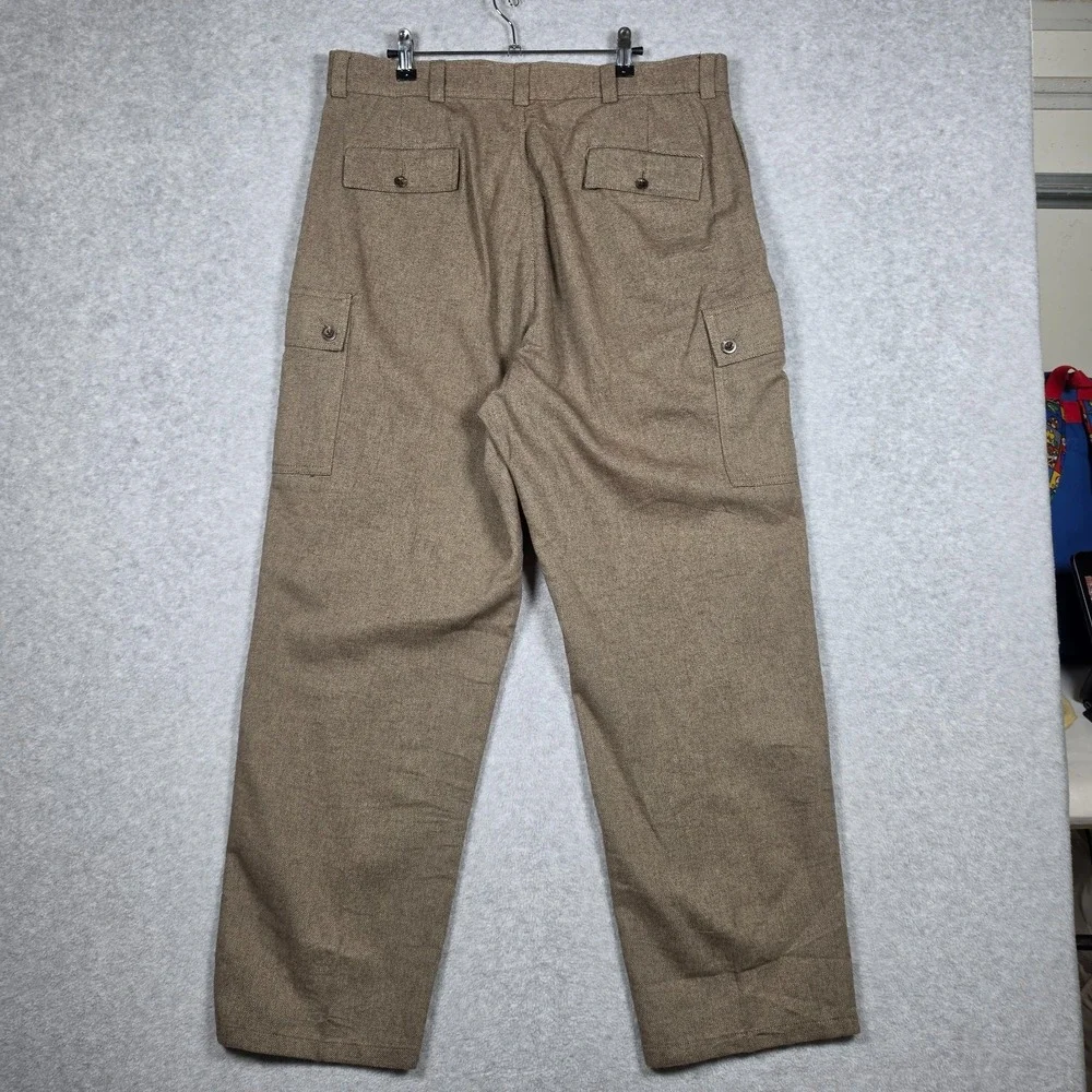 Polo Ralph Lauren Pants Mens 36x30 Dune Brown Vintage Y2k Cargo Straight Tweed